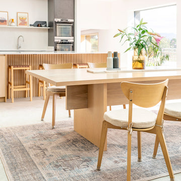 Washable Greige Blue Jute Style Rug - Ruah