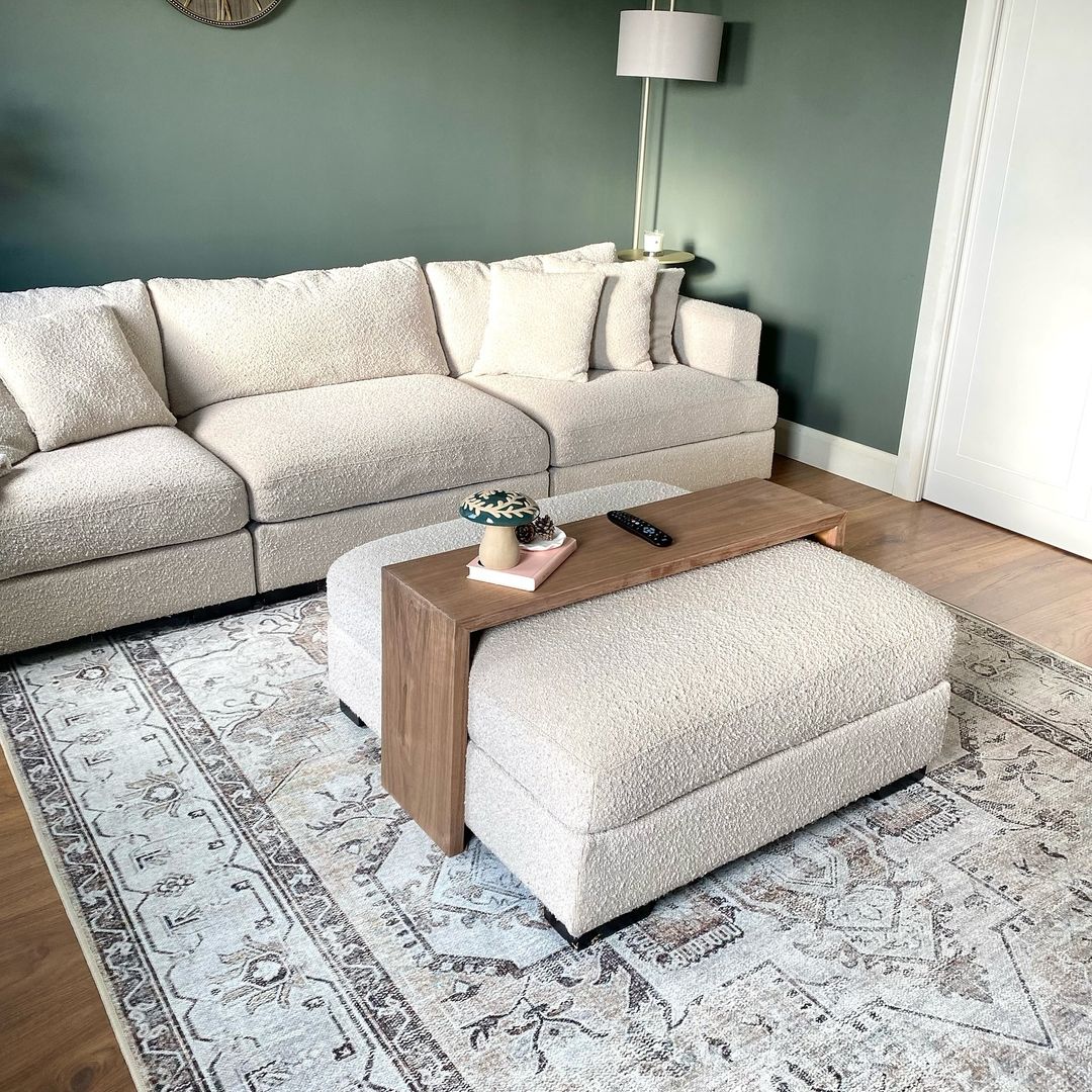 Flatwoven Washable Vintage Ivory Area Rug - Margot