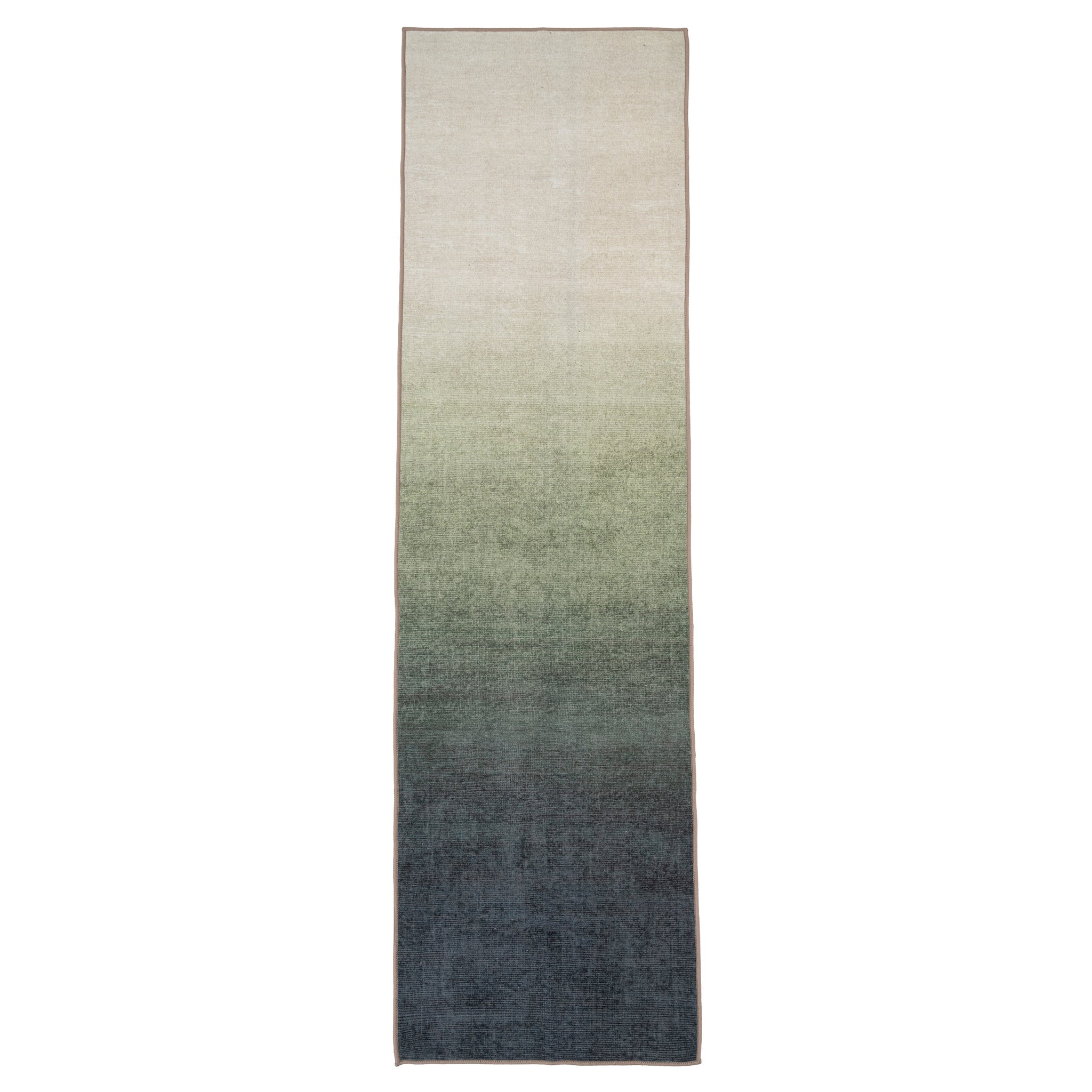 Soft Washable Green Ombre Runner - Gem