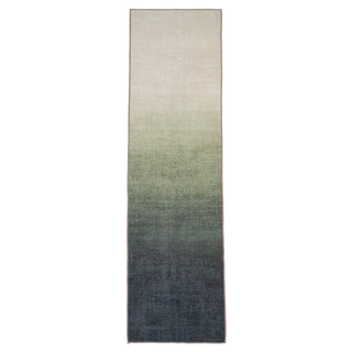 Soft Washable Green Ombre Runner - Gem