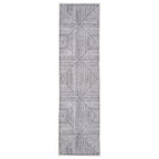 Soft Washable Black Geometric Runner - Maverick