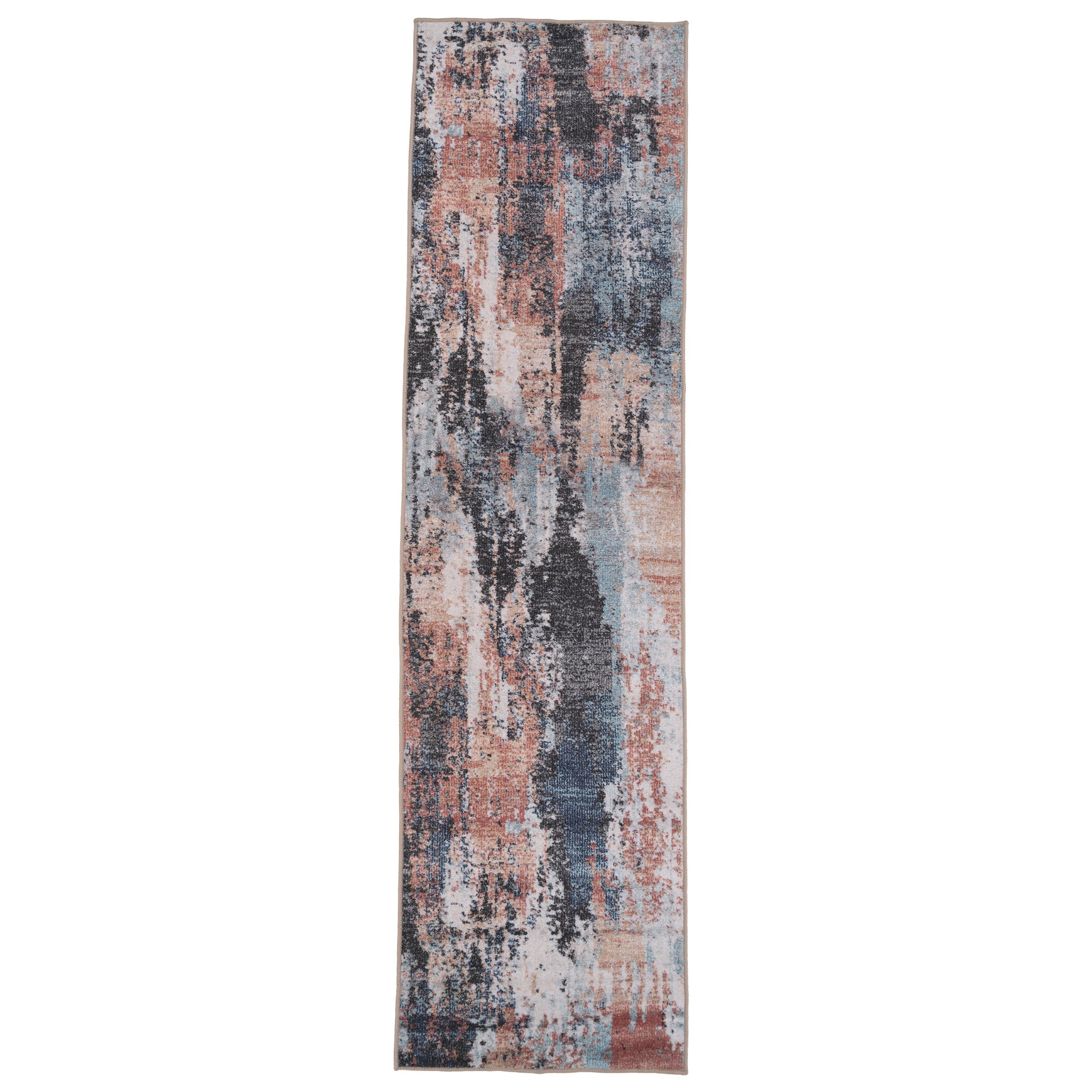 Soft Washable Multicolour Abstract Runner - Pierre