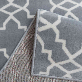 Grey Trellis Hallway Runner Rug