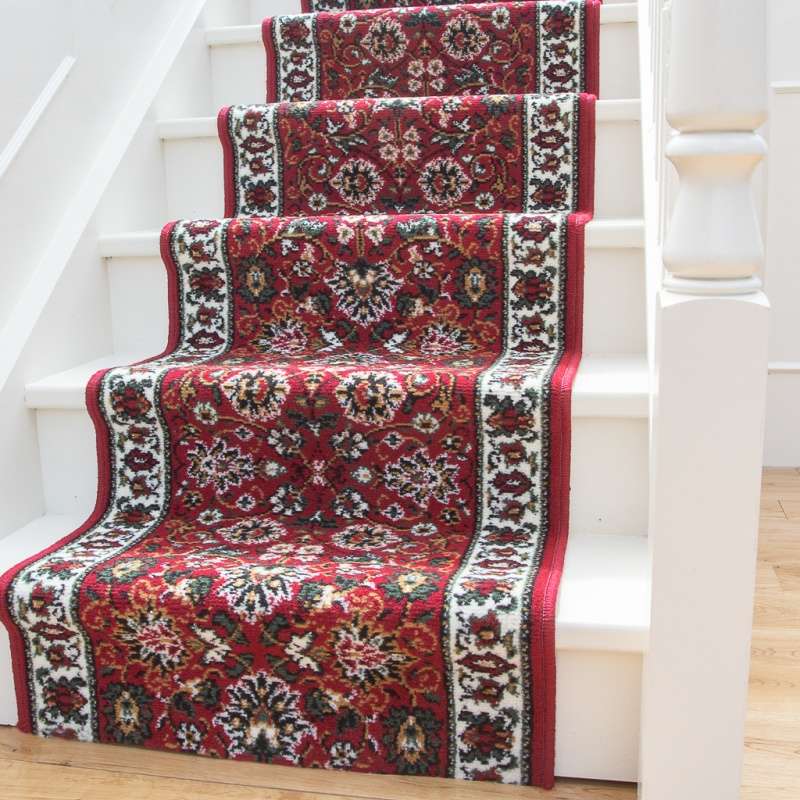 Red Traditional Stair Carpet Runner - Cut to Measure
