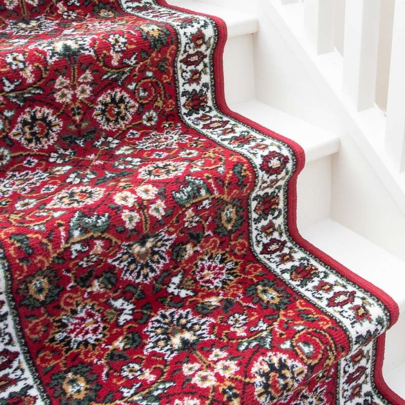 Red Traditional Stair Carpet Runner - Cut to Measure