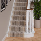 Cream Beige Stripey Stair Carpet Runner - Cut to Measure