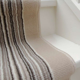 Cream Beige Stripey Stair Carpet Runner - Cut to Measure