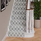 Modern Grey Trellis Stair Carpet Runner - Cut to Measure