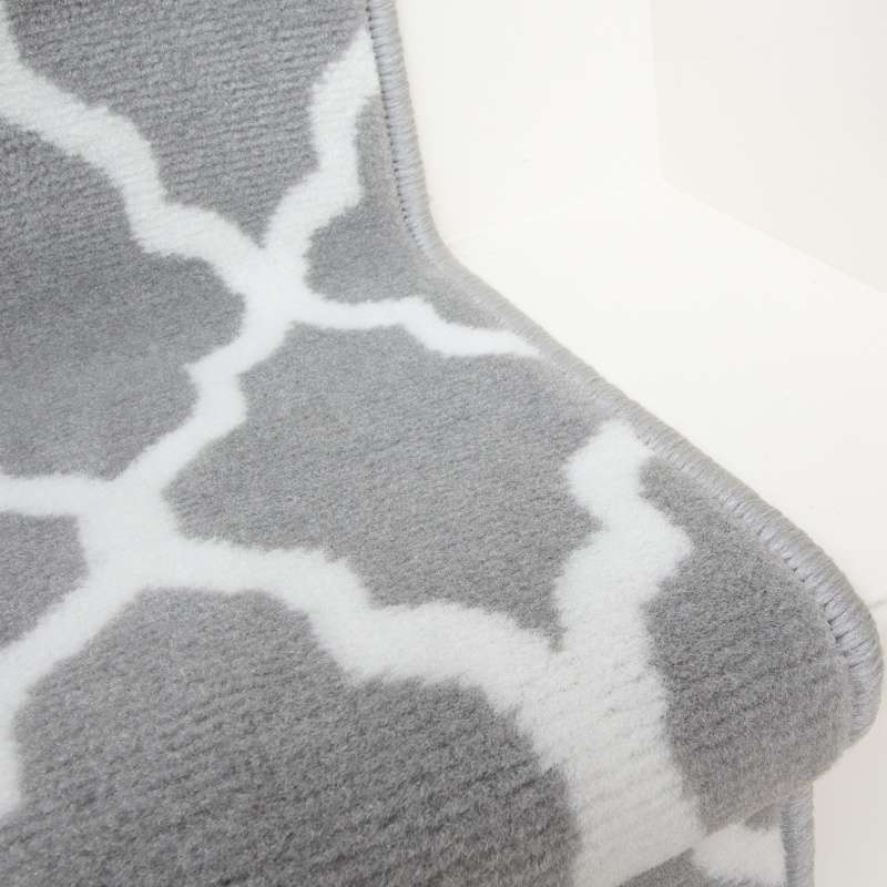 Modern Grey Trellis Stair Carpet Runner - Cut to Measure