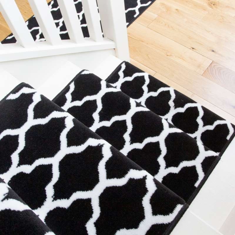 Black Trellis Stair Carpet Runner - Cut to Measure