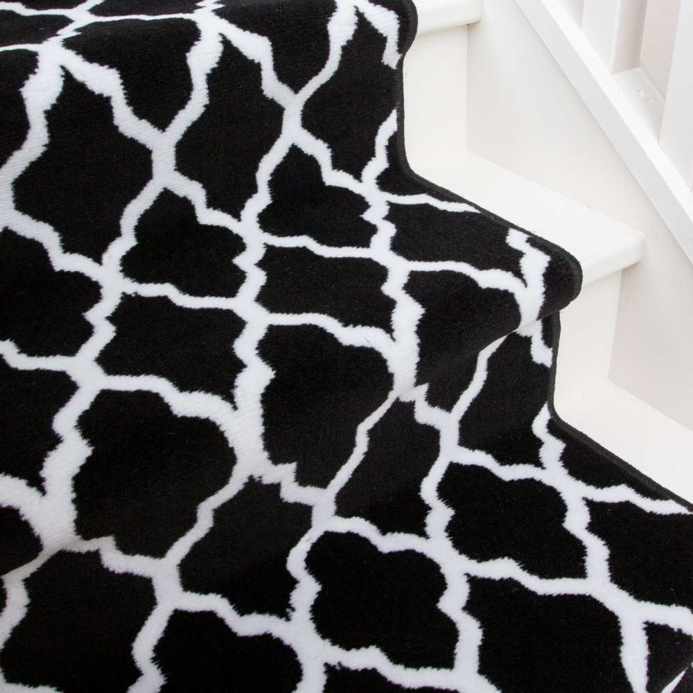 Black Trellis Stair Carpet Runner - Cut to Measure