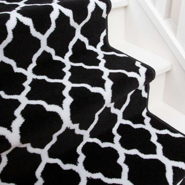 Black Trellis Stair Carpet Runner - Cut to Measure