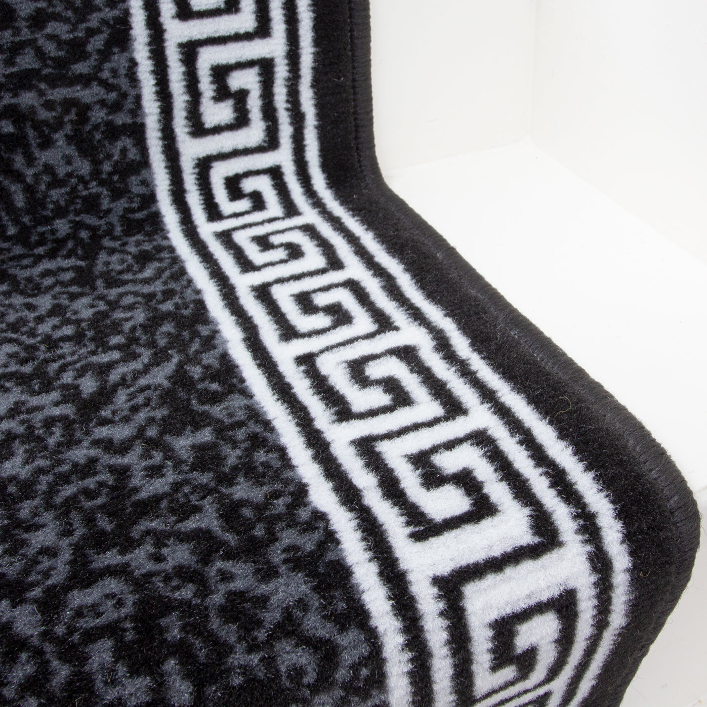 Black Border Stair Carpet Runner - Cut to Measure