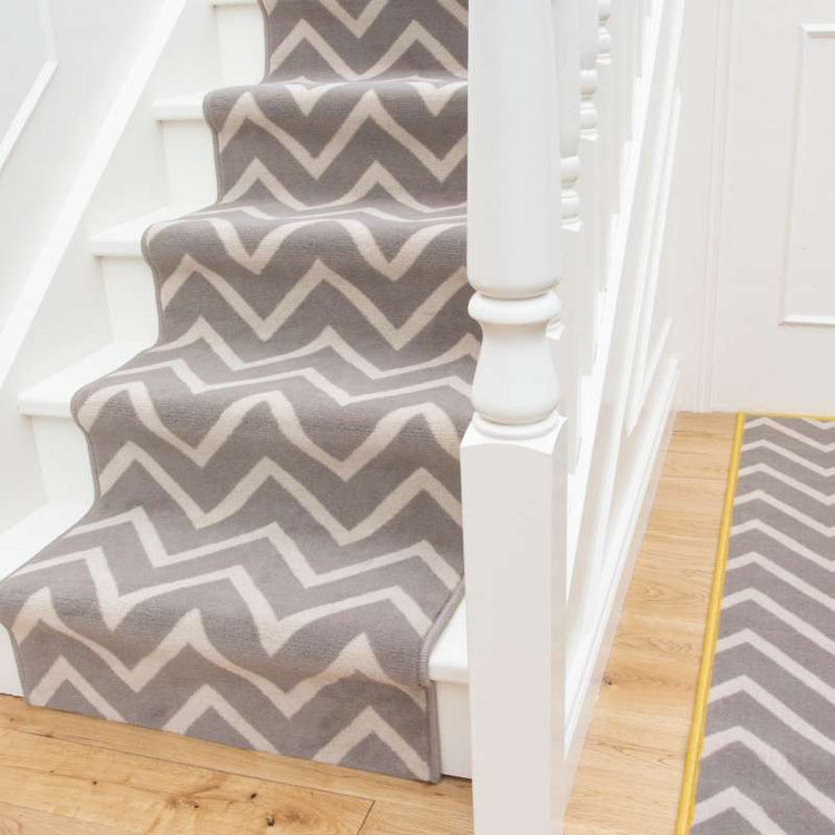 Grey Chevron Stair Carpet Runner Cut to Measure Stair Runner Carpet