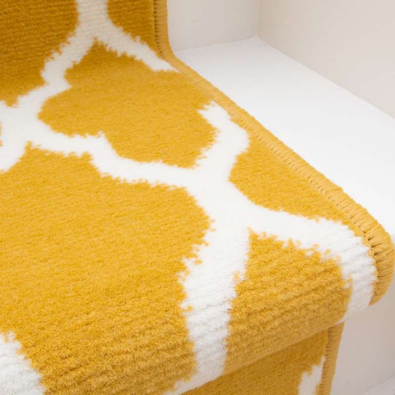 Yellow Trellis Stair Carpet Runner - Cut to Measure