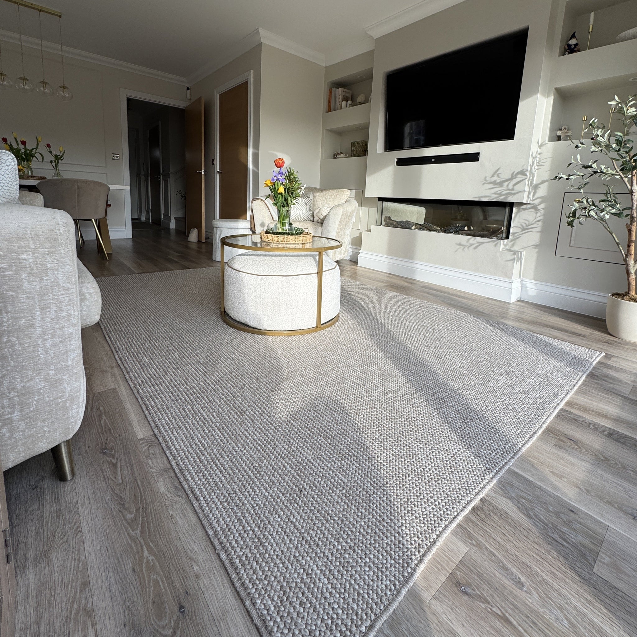 Beige Wool Style Rug - Tala