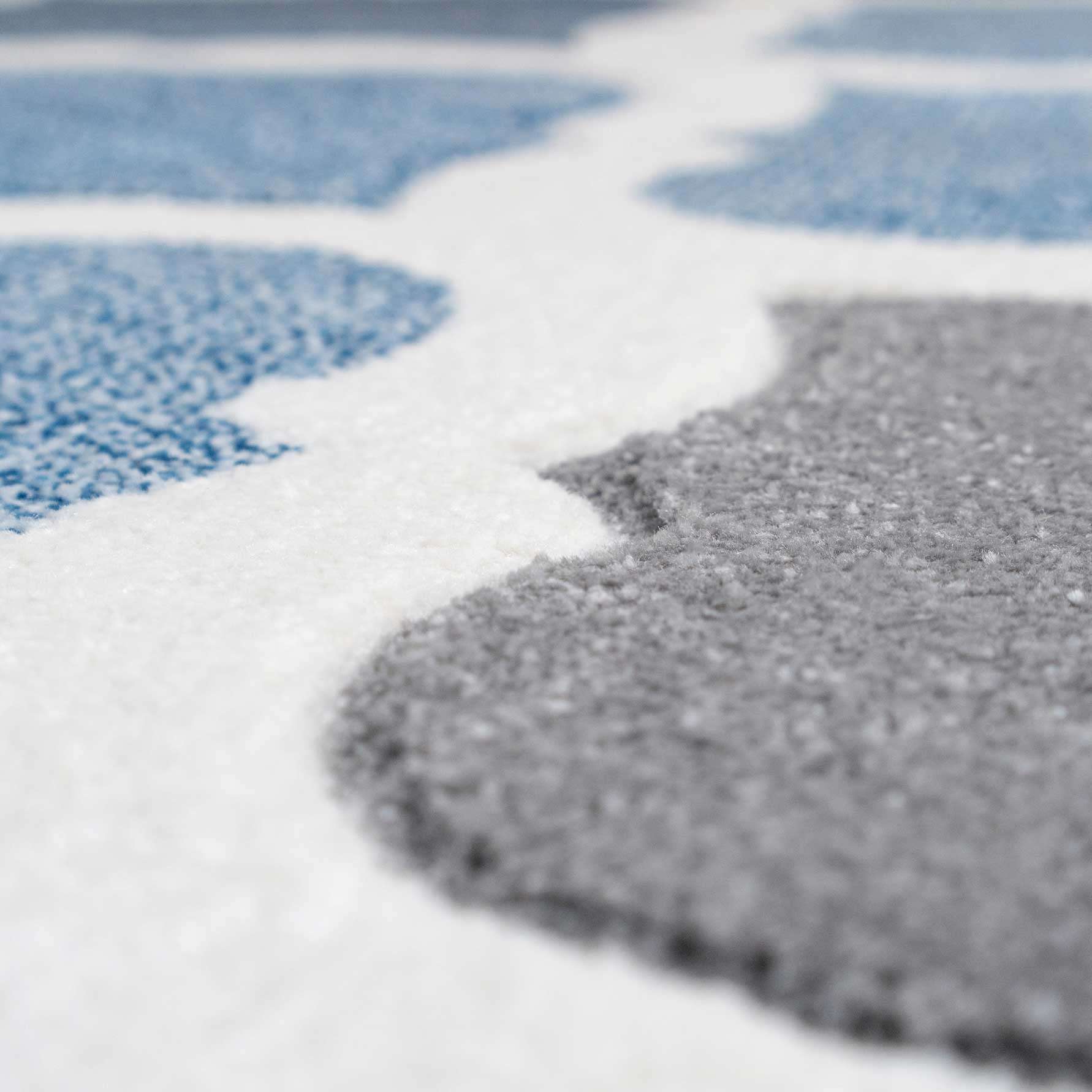 Fresh Trellis Blue Living Runner Rug