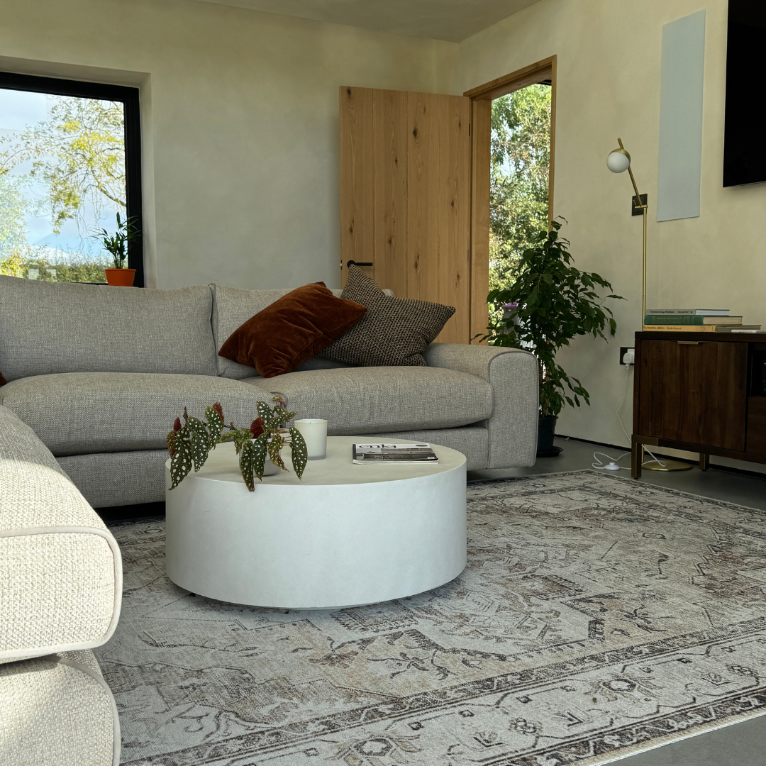 Flatwoven Washable Vintage Ivory Area Rug - Margot