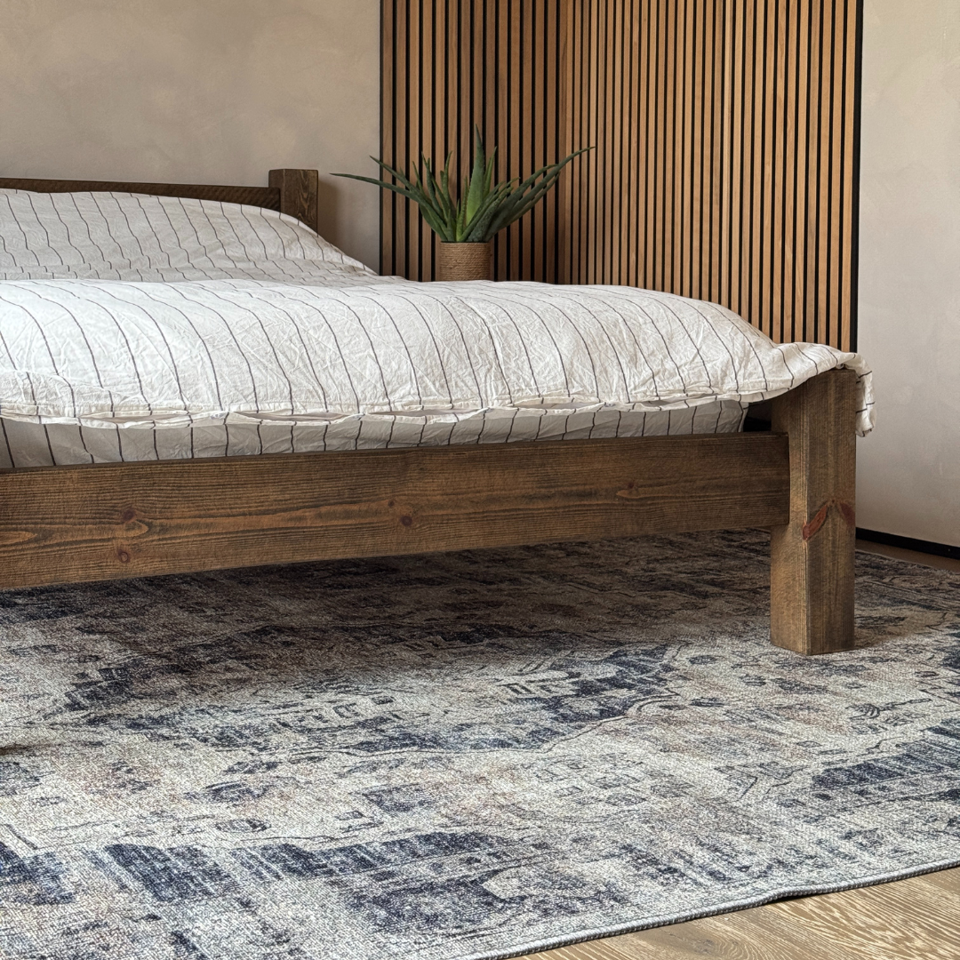 Washable Blue Traditional Rug - Kith
