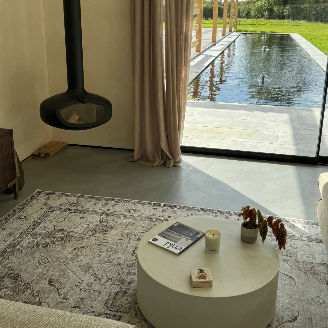 Flatwoven Washable Vintage Ivory Area Rug - Margot