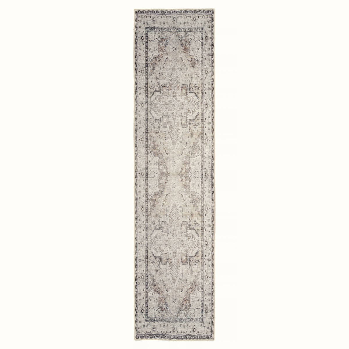 Flatwoven Washable Vintage Ivory Area Rug - Margot