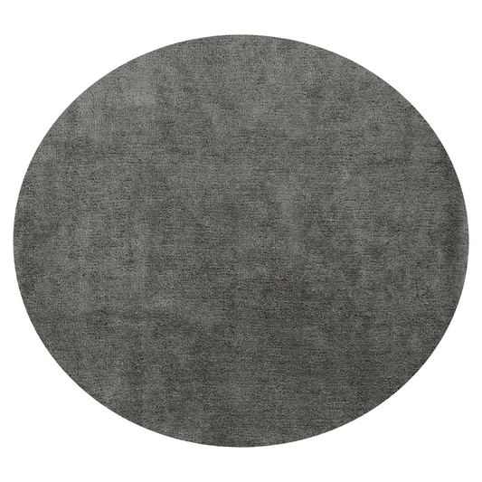 Premium Grey Shaggy Circle Rug - Dove