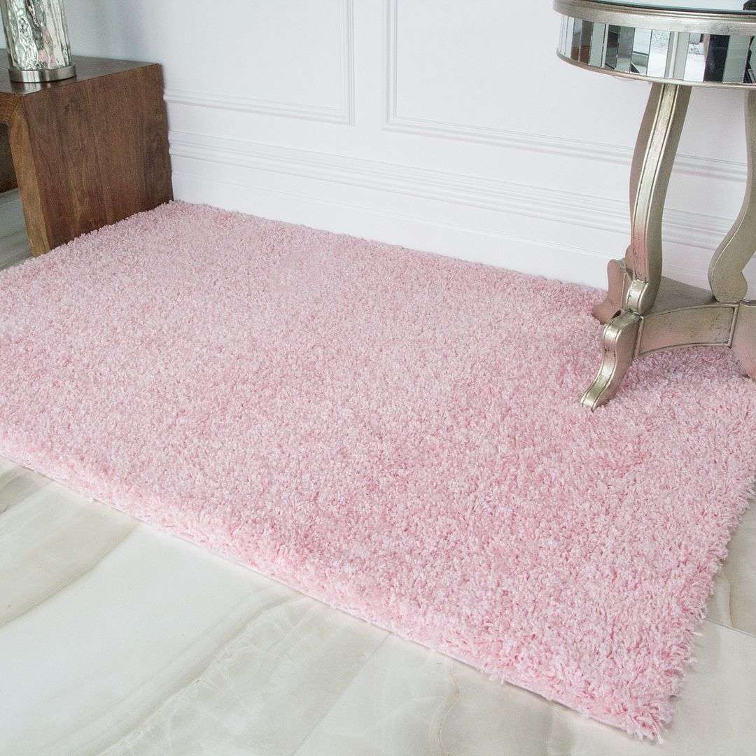 Baby Pink Shaggy Rug | Living Room Rugs | Kukoon Rugs Online
