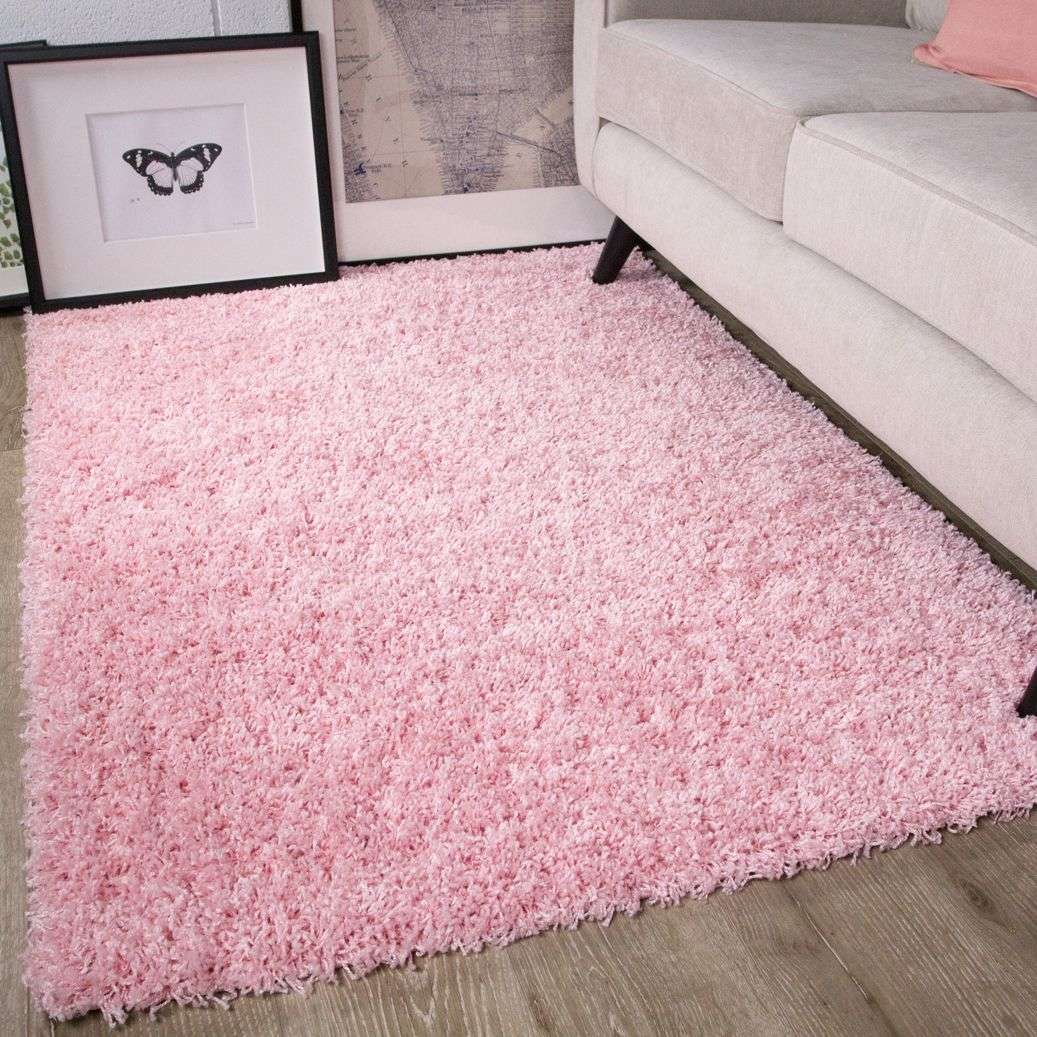 Baby Pink Shaggy Rug | Living Room Rugs | Kukoon Rugs Online