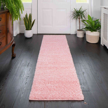 Baby Pink Shaggy Runner Rug