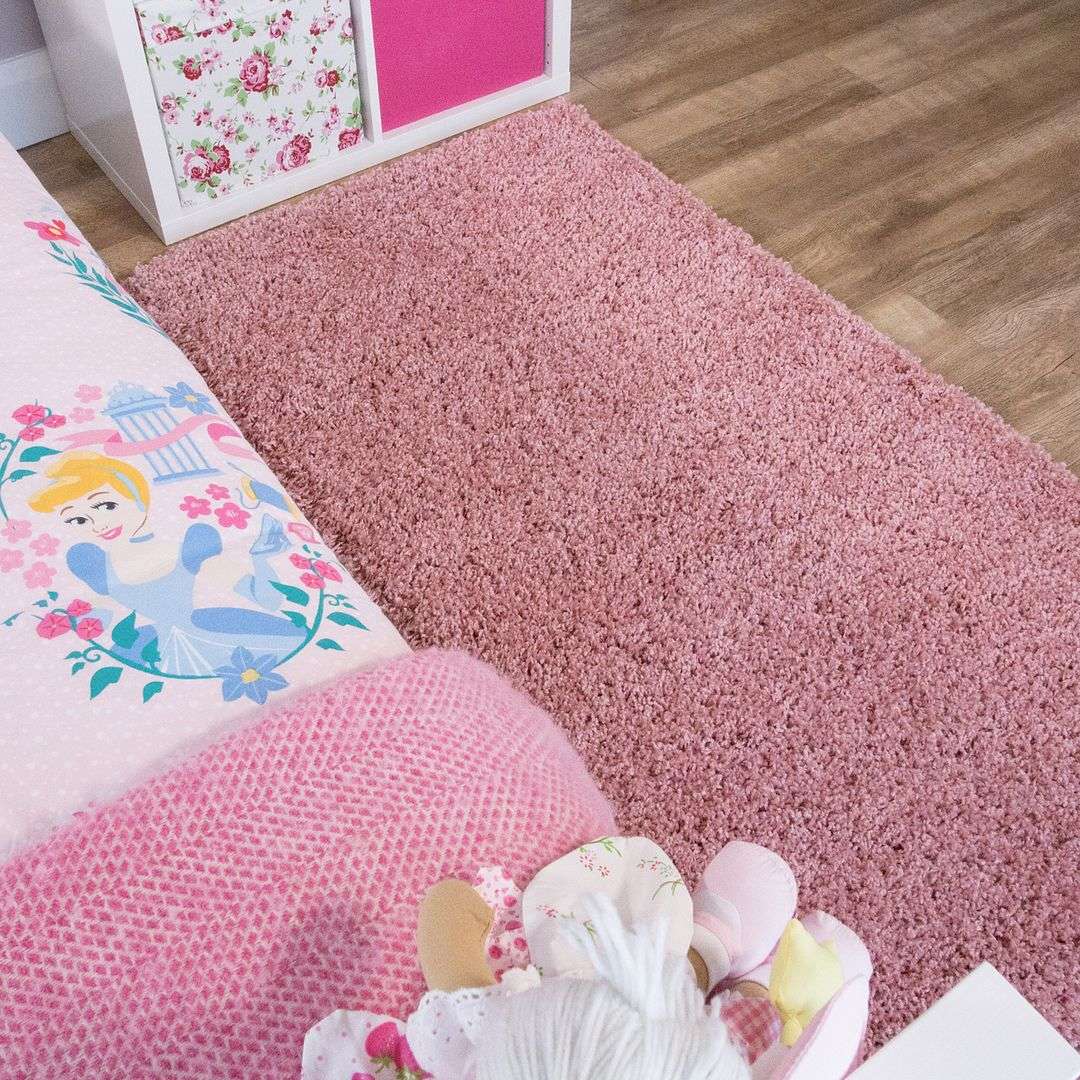 Blush Pink Shaggy Rug