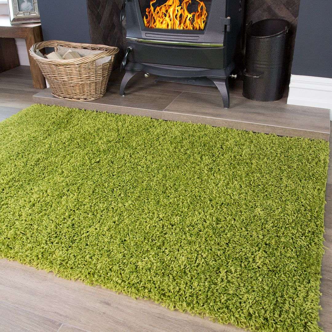 Fern Green Shaggy Rug -Vancouver