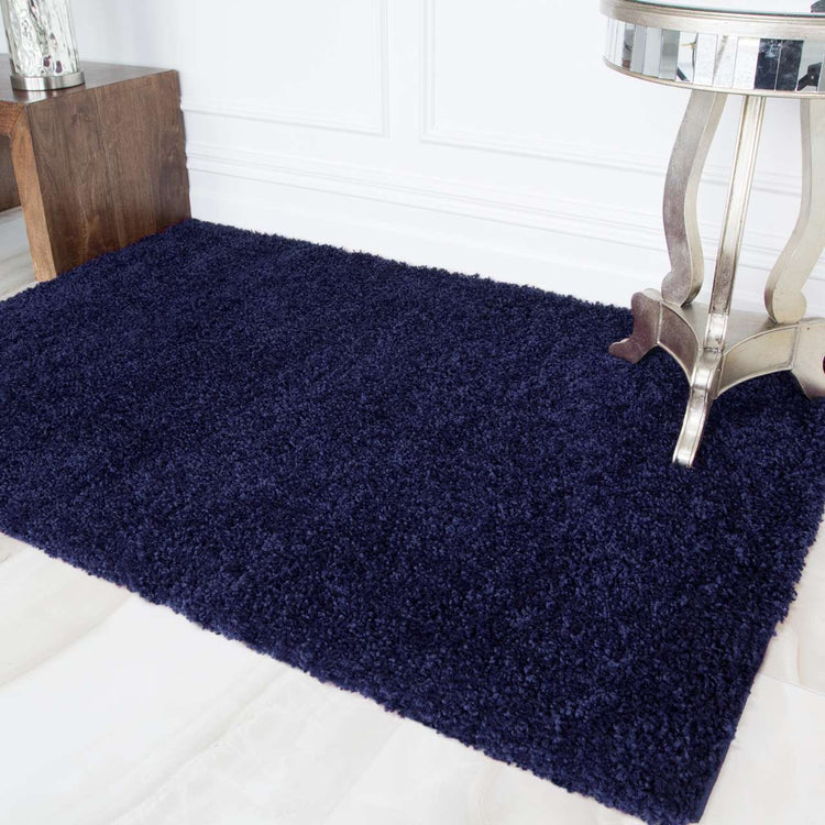 Navy Blue Shaggy Rug