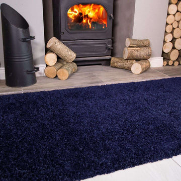 Navy Blue Shaggy Rug