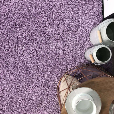 Violet Round Circle Shaggy Rug
