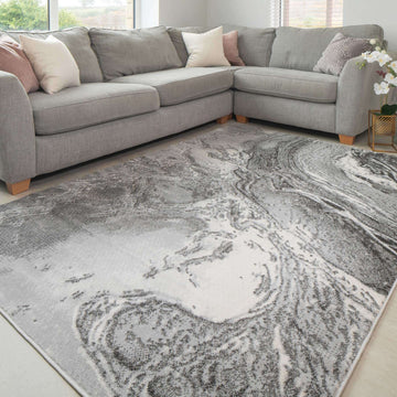 Modern Grey Textured Runner Rug