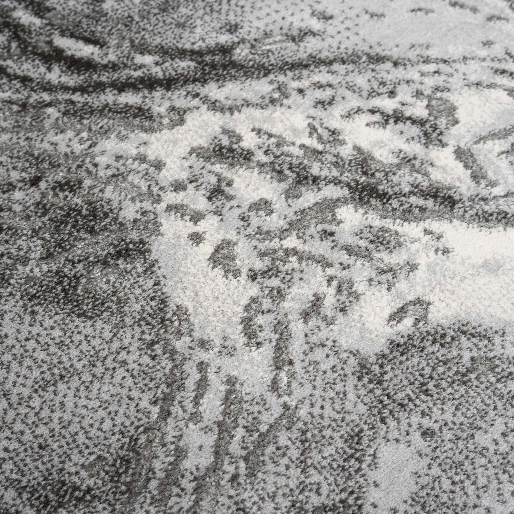 Modern Grey Textured Runner Rug