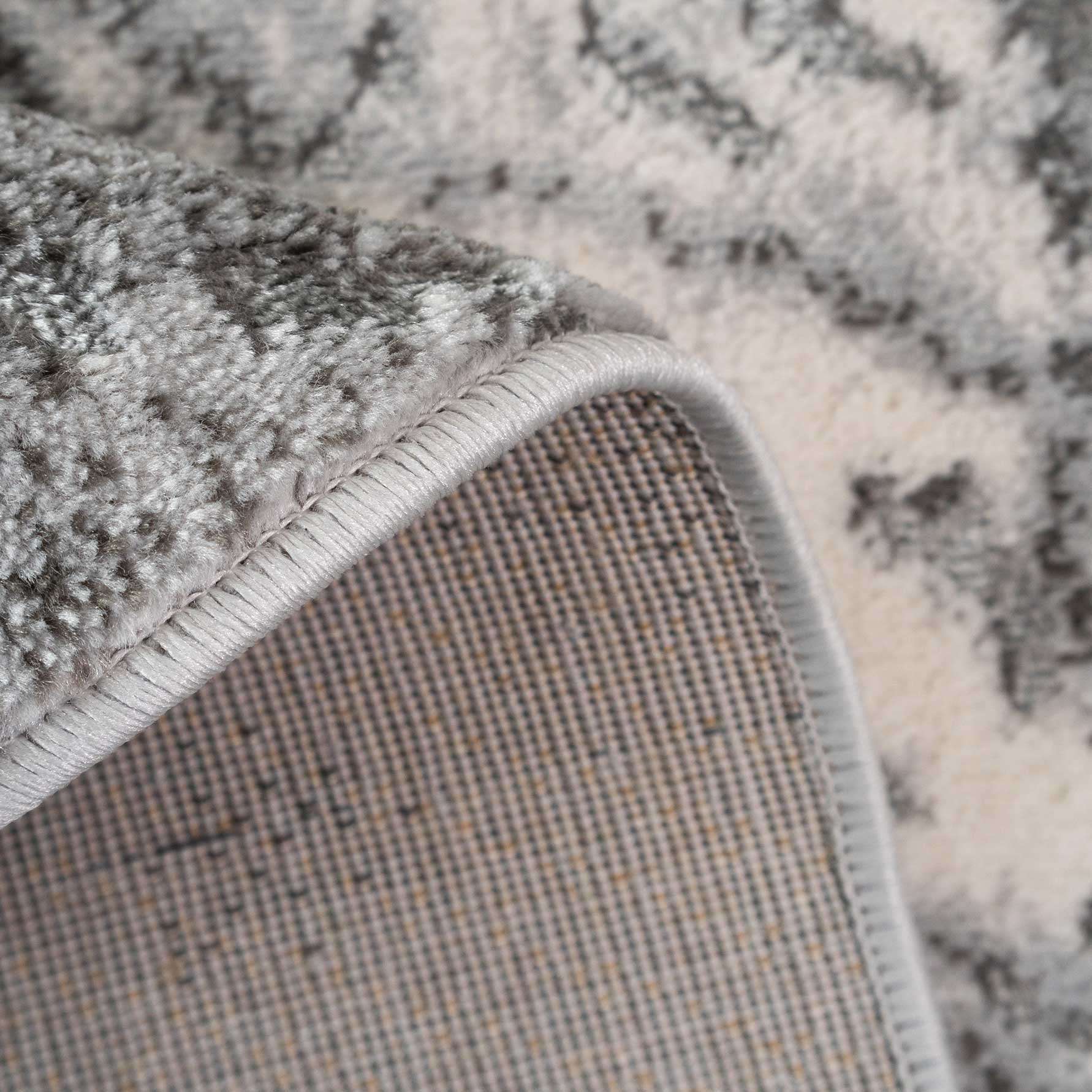 Modern Grey Textured Runner Rug