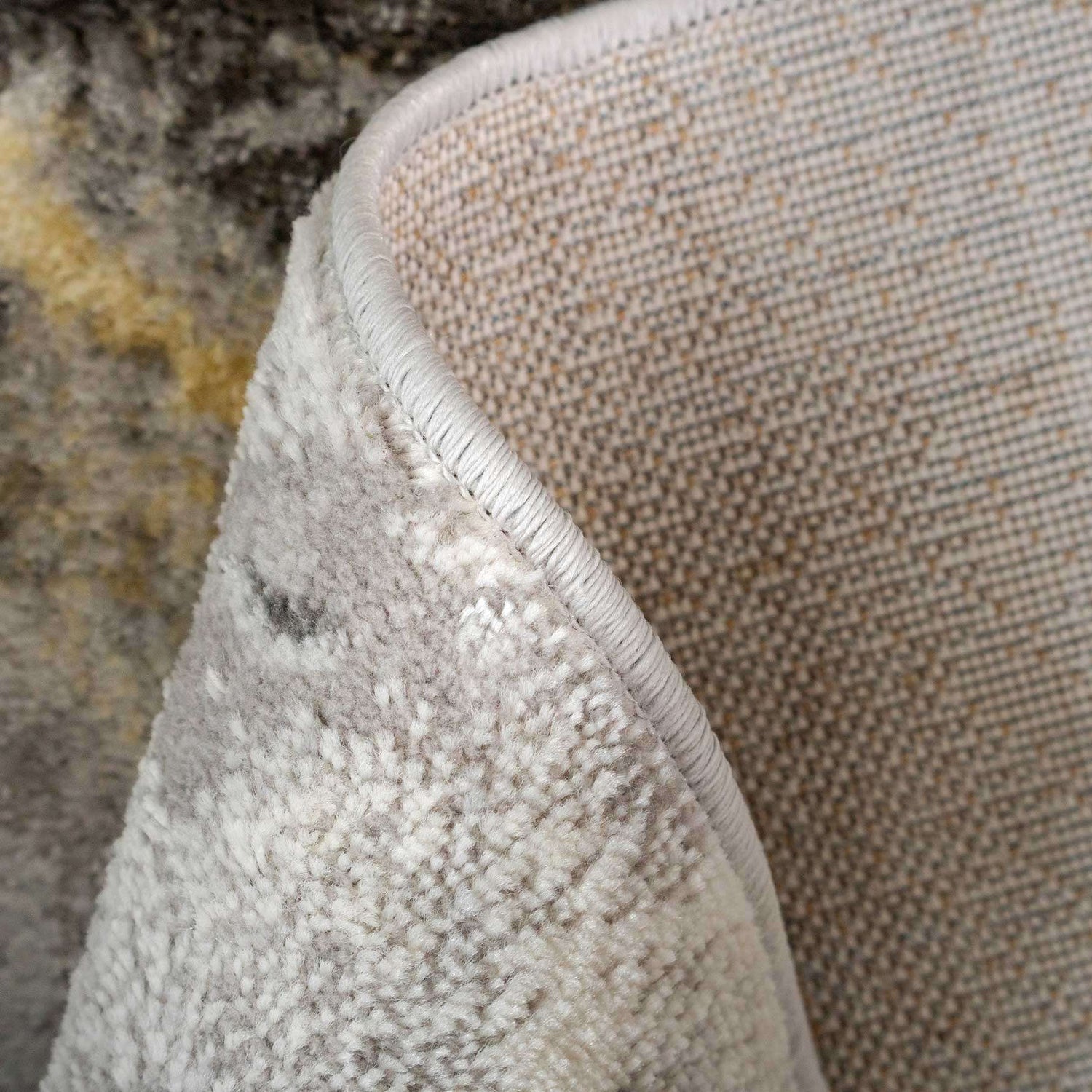 Modern Grey Marble Textured Runner Rug