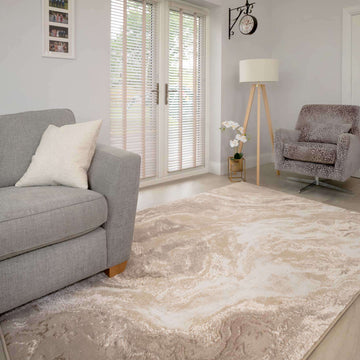 Modern Beige Textured Runner Rug