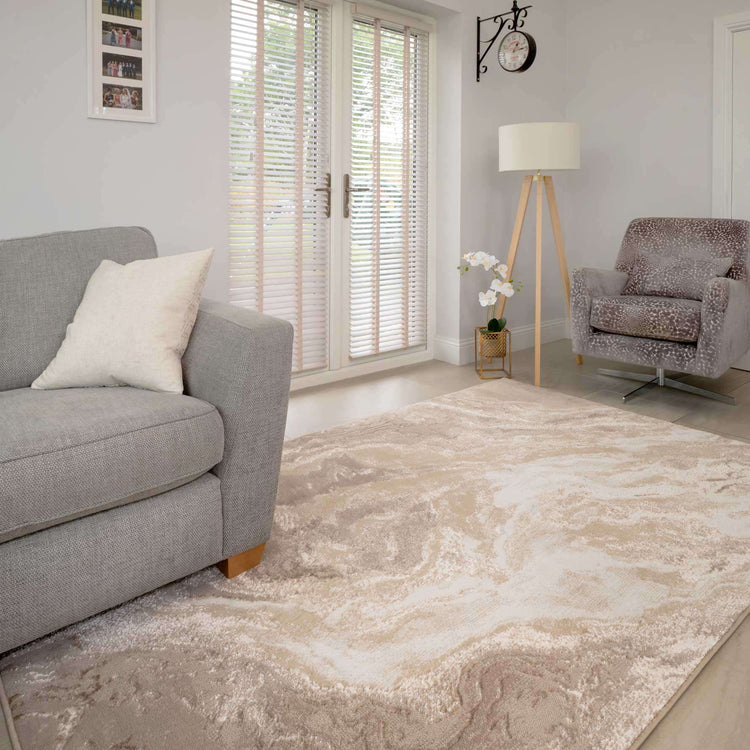 Modern Beige Textured Runner Rug