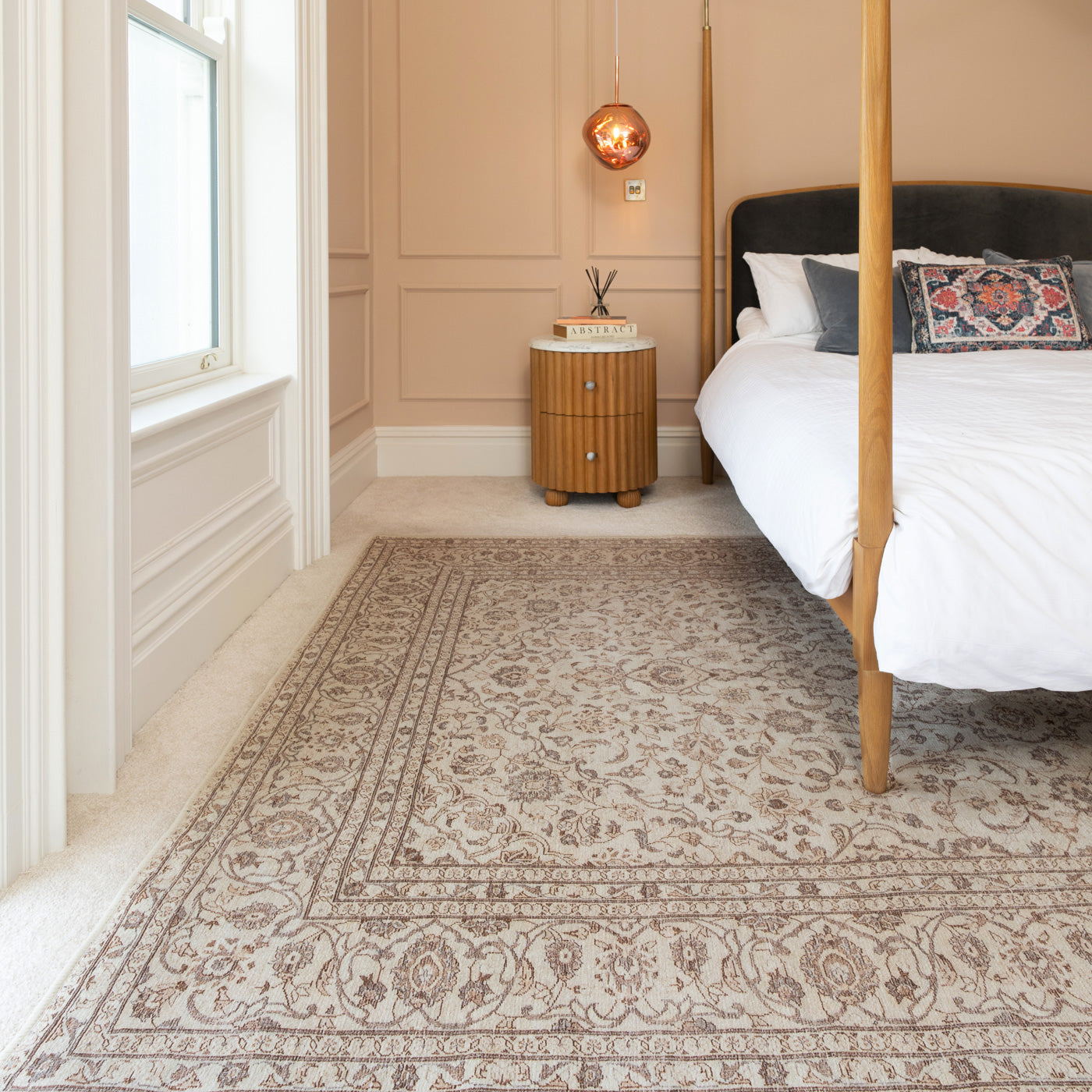 Adeline Rug Soft Washable Cream Vintage Rug - Adeline | Living Room Rugs | Kukoon ...