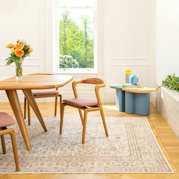 Soft Washable Cream Vintage Rug - Adeline