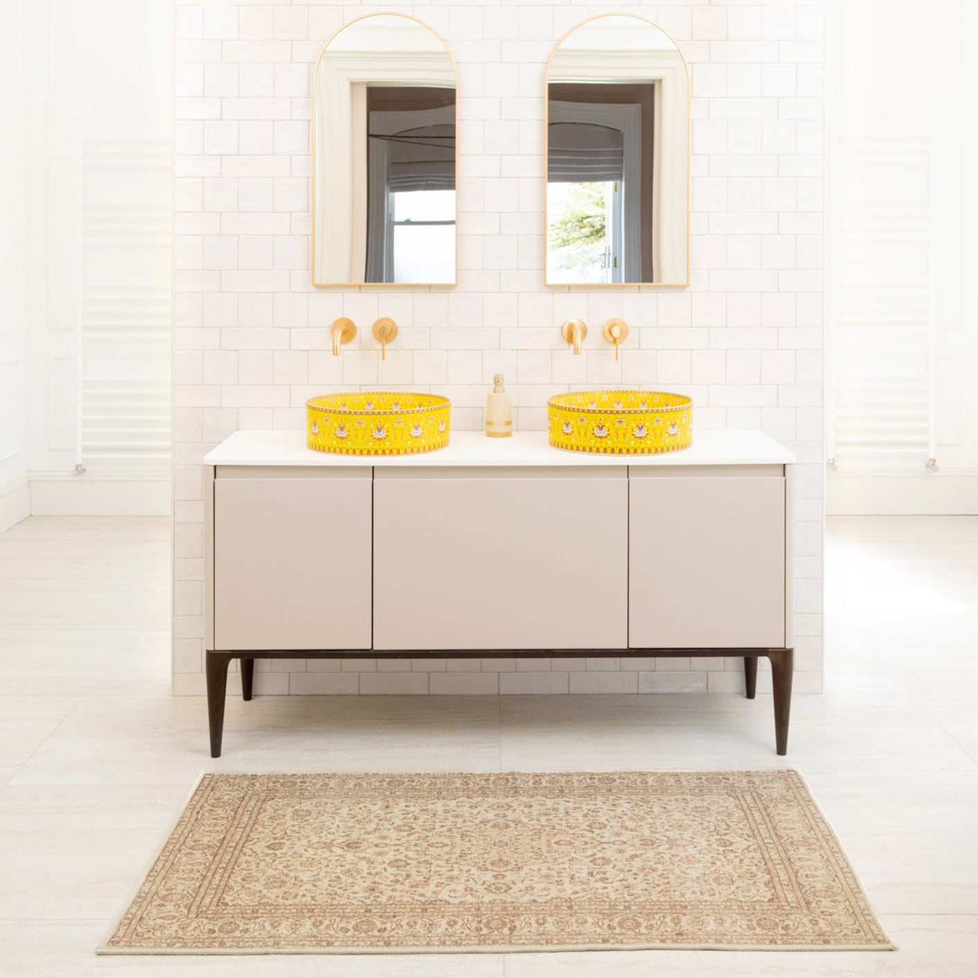 Soft Washable Cream Bathroom Mat - Adeline