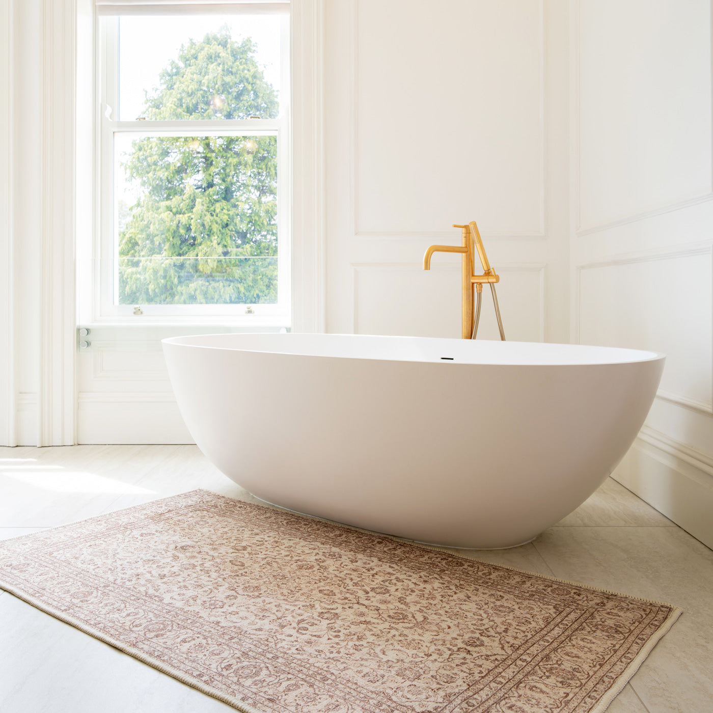 Soft Washable Cream Bathroom Mat - Adeline