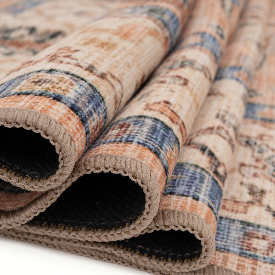 Soft Washable Multicolour Vintage Rug - Amelia