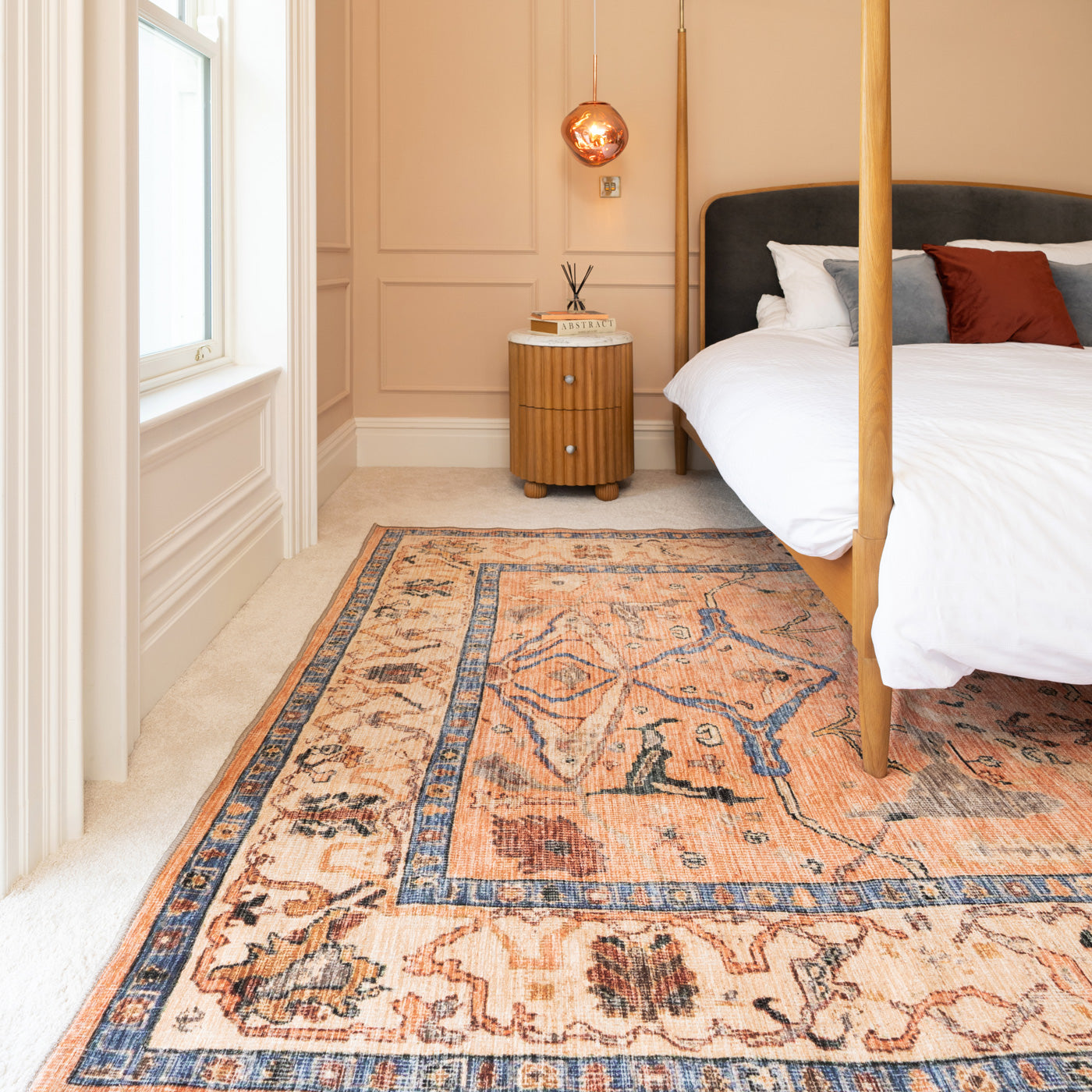 Soft Washable Multicolour Vintage Rug - Amelia