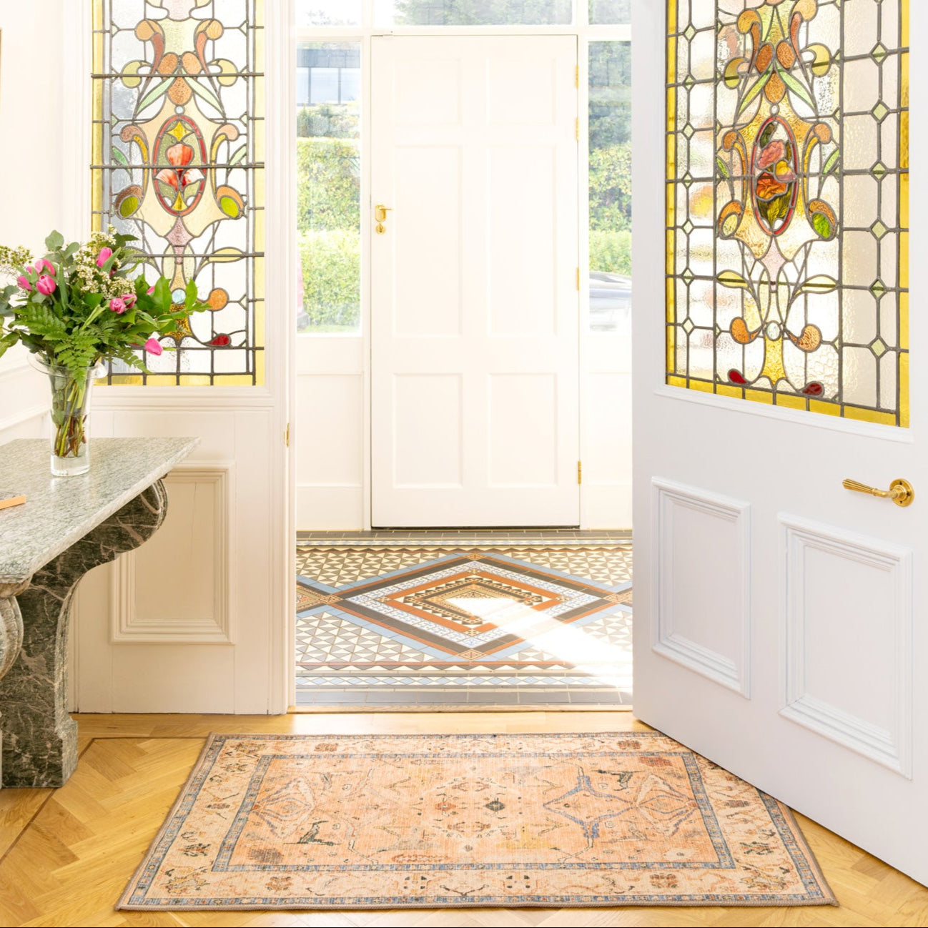 Soft Washable Vintage Bathroom Mat - Amelia
