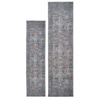 Soft Washable Blue Boho Runner - Clara