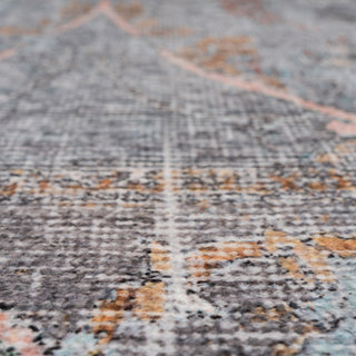 Soft Washable Blue Boho Rug - Clara