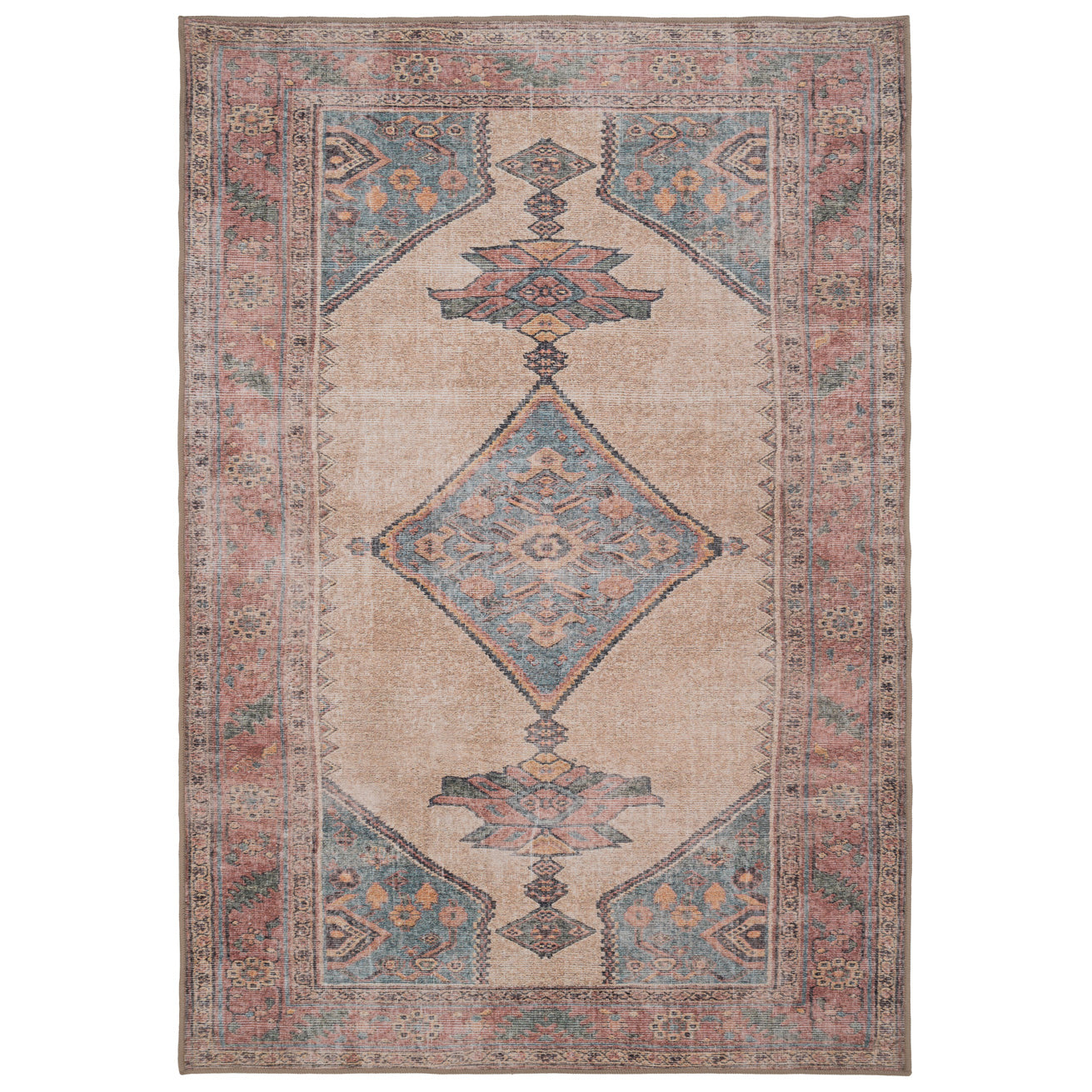 Soft Washable Multicolour Moroccan Rug - Coralie